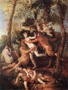 POUSSIN, Nicolas Pan and Syrinx fh oil on canvas